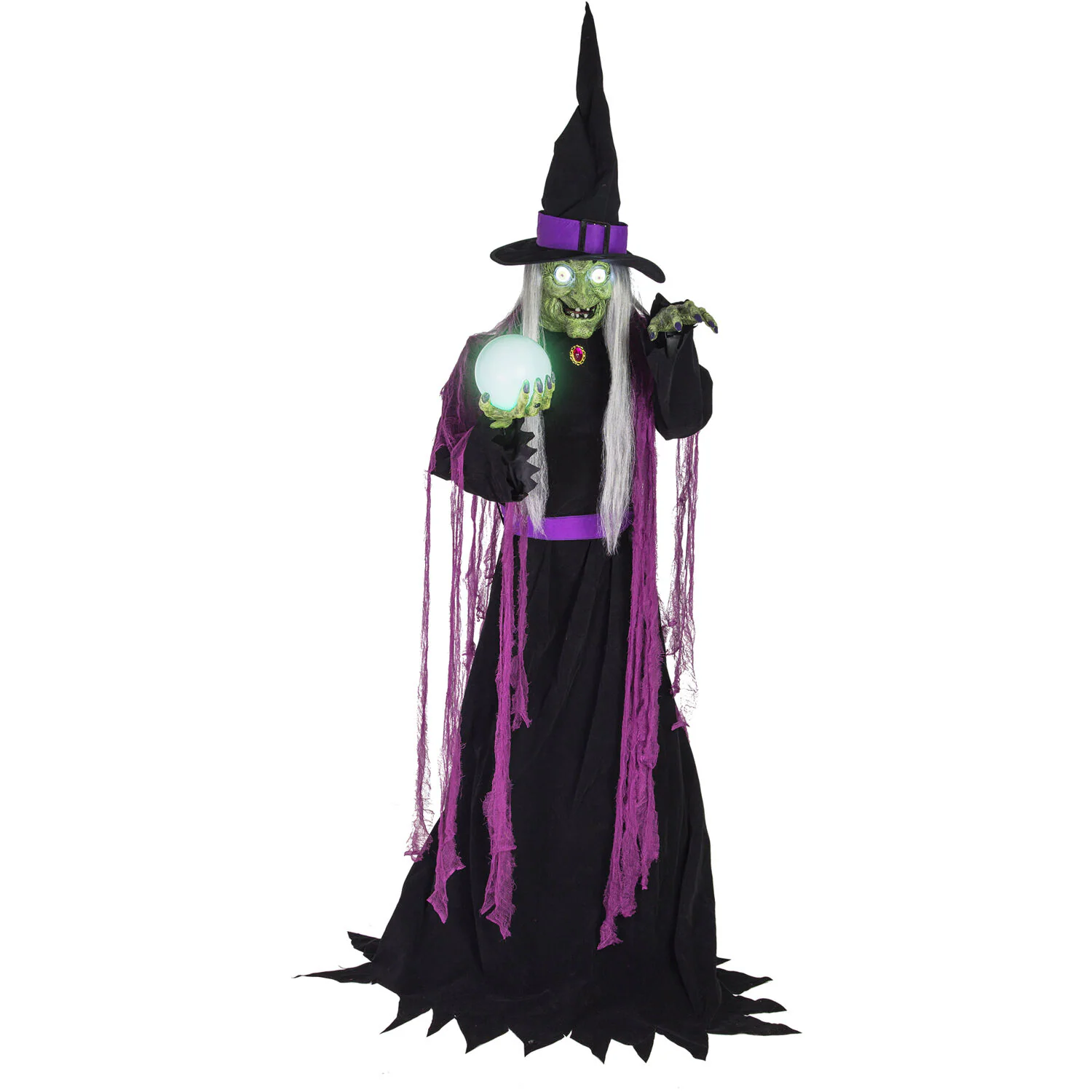 Haunted Hill Farm 6-ft Freestanding Motion Activated Talking Witch Animatronic