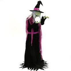 Haunted Hill Farm 6-ft Freestanding Motion Activated Talking Witch Animatronic