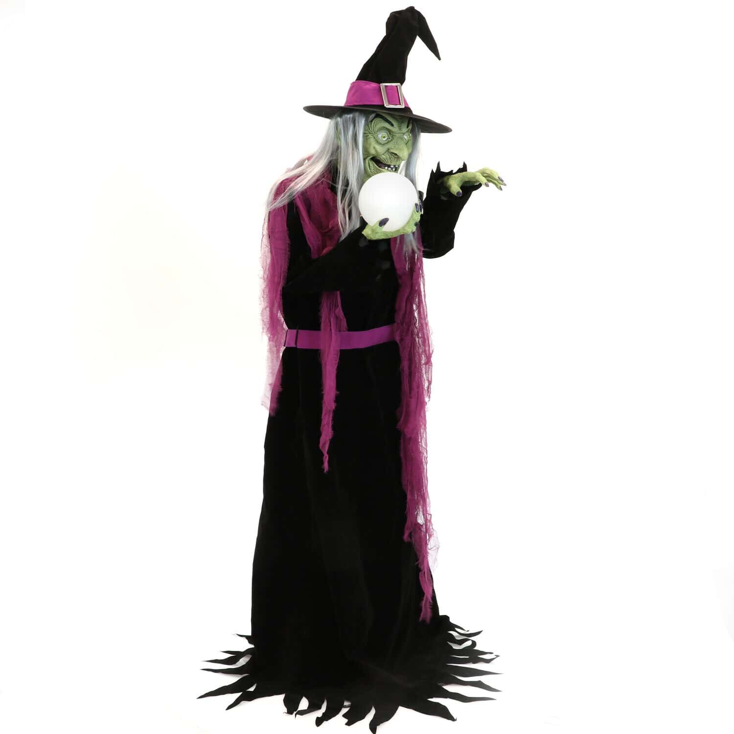 Haunted Hill Farm 6-ft Freestanding Motion Activated Talking Witch Animatronic