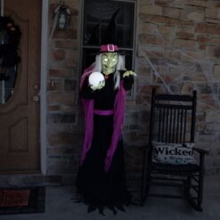 Haunted Hill Farm 6-ft Freestanding Motion Activated Talking Witch Animatronic