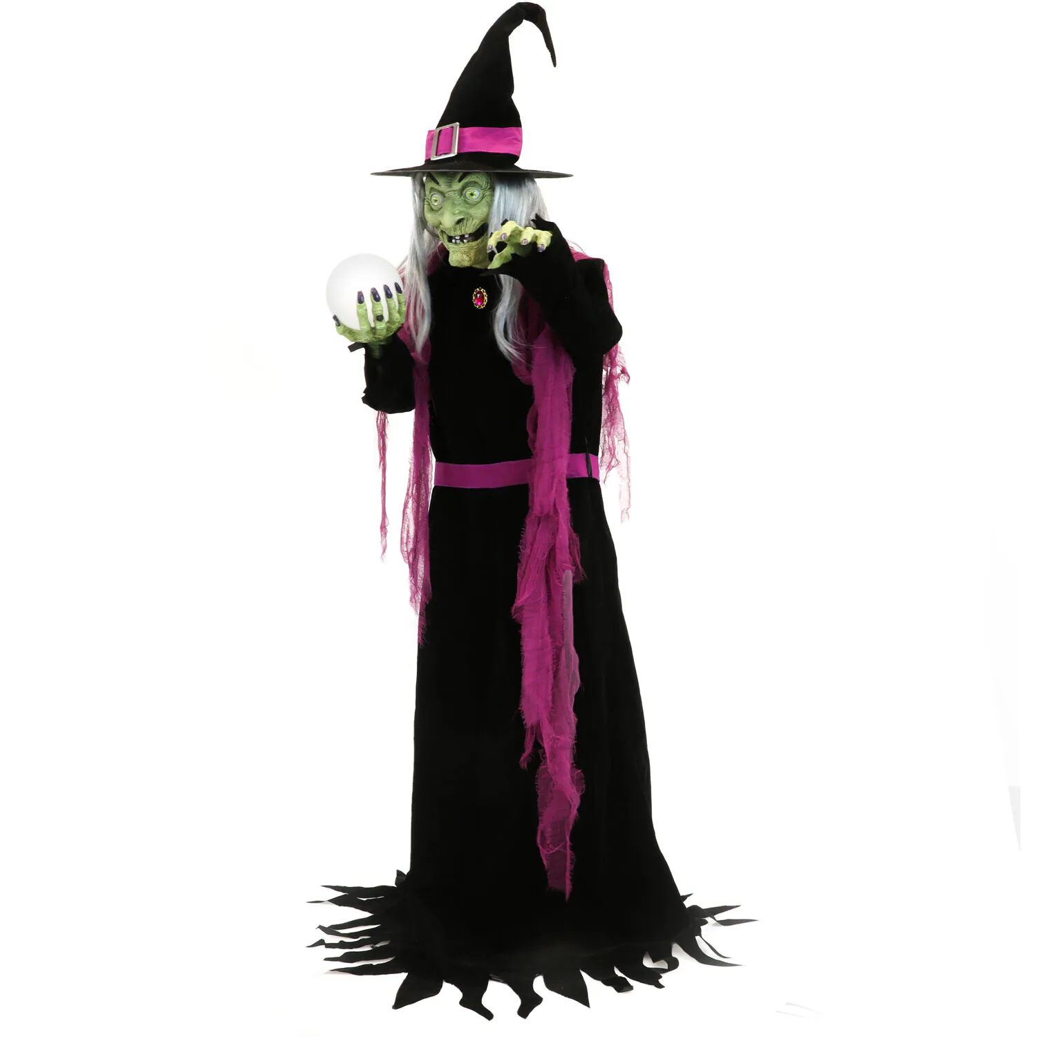 Haunted Hill Farm 6-ft Freestanding Motion Activated Talking Witch Animatronic