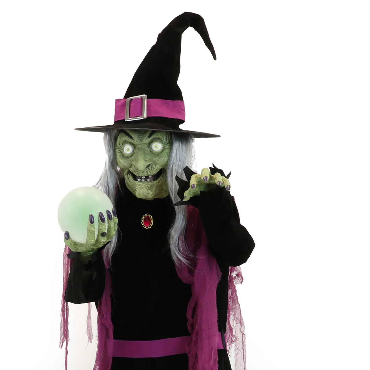 Haunted Hill Farm 6-ft Freestanding Motion Activated Talking Witch Animatronic