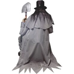 Haunted Hill Farm 4-ft Freestanding Motion Activated Talking Lighted Grave Digger Animatronic