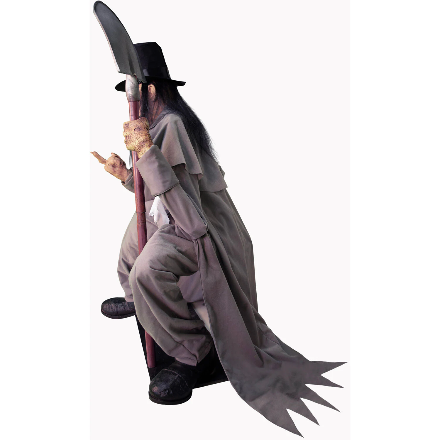 Haunted Hill Farm 4-ft Freestanding Motion Activated Talking Lighted Grave Digger Animatronic