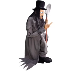 Haunted Hill Farm 4-ft Freestanding Motion Activated Talking Lighted Grave Digger Animatronic