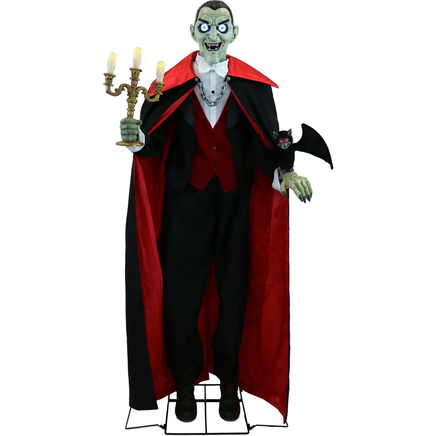 Haunted Hill Farm 5.5-ft Freestanding Motion Activated Talking Lighted Vampire Animatronic