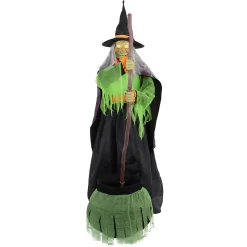 Haunted Hill Farm 6-ft Freestanding Motion Activated Talking Lighted Witch Animatronic