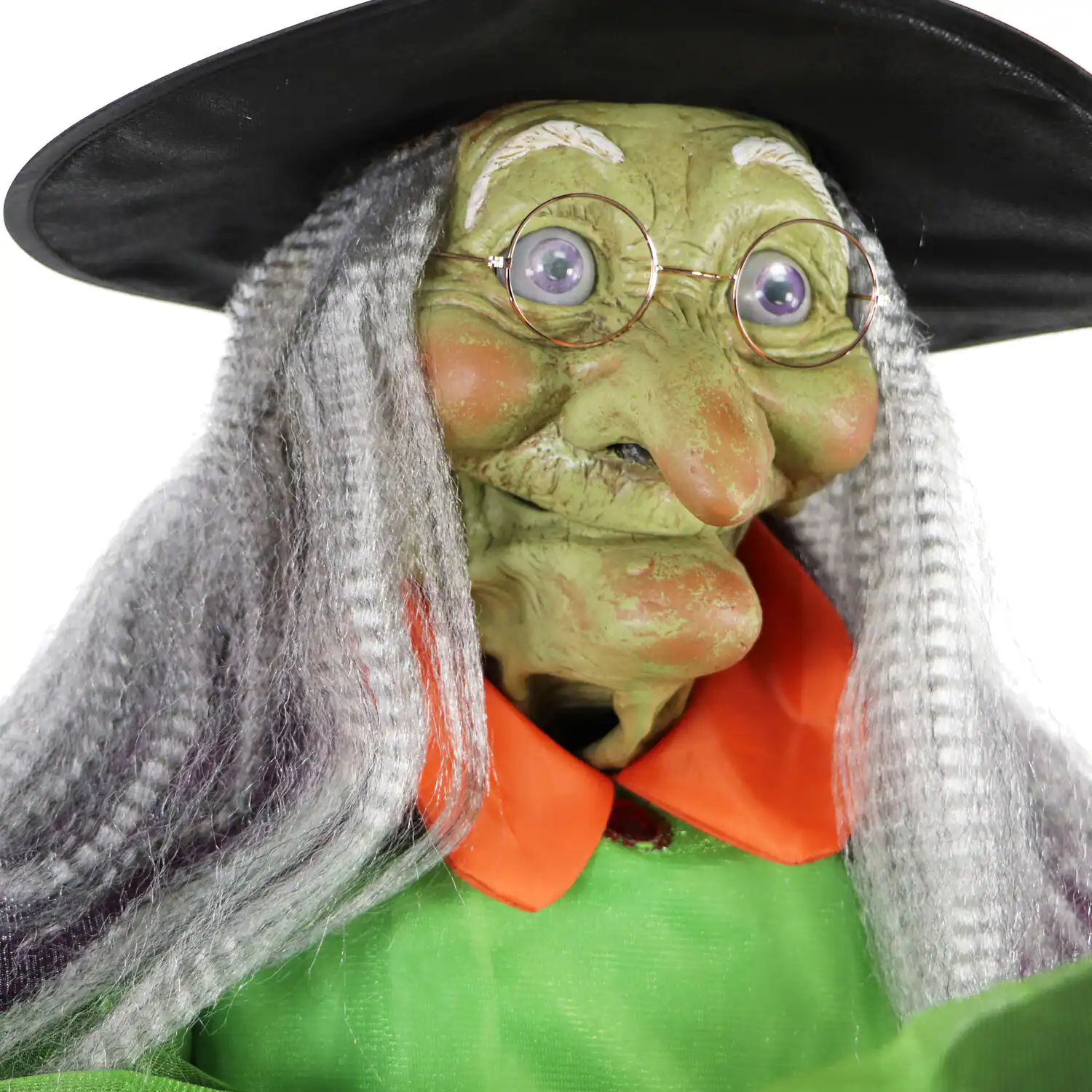 Haunted Hill Farm 6-ft Freestanding Motion Activated Talking Lighted Witch Animatronic
