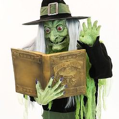 Haunted Hill Farm 6-ft Freestanding Motion Activated Talking Lighted Witch Animatronic