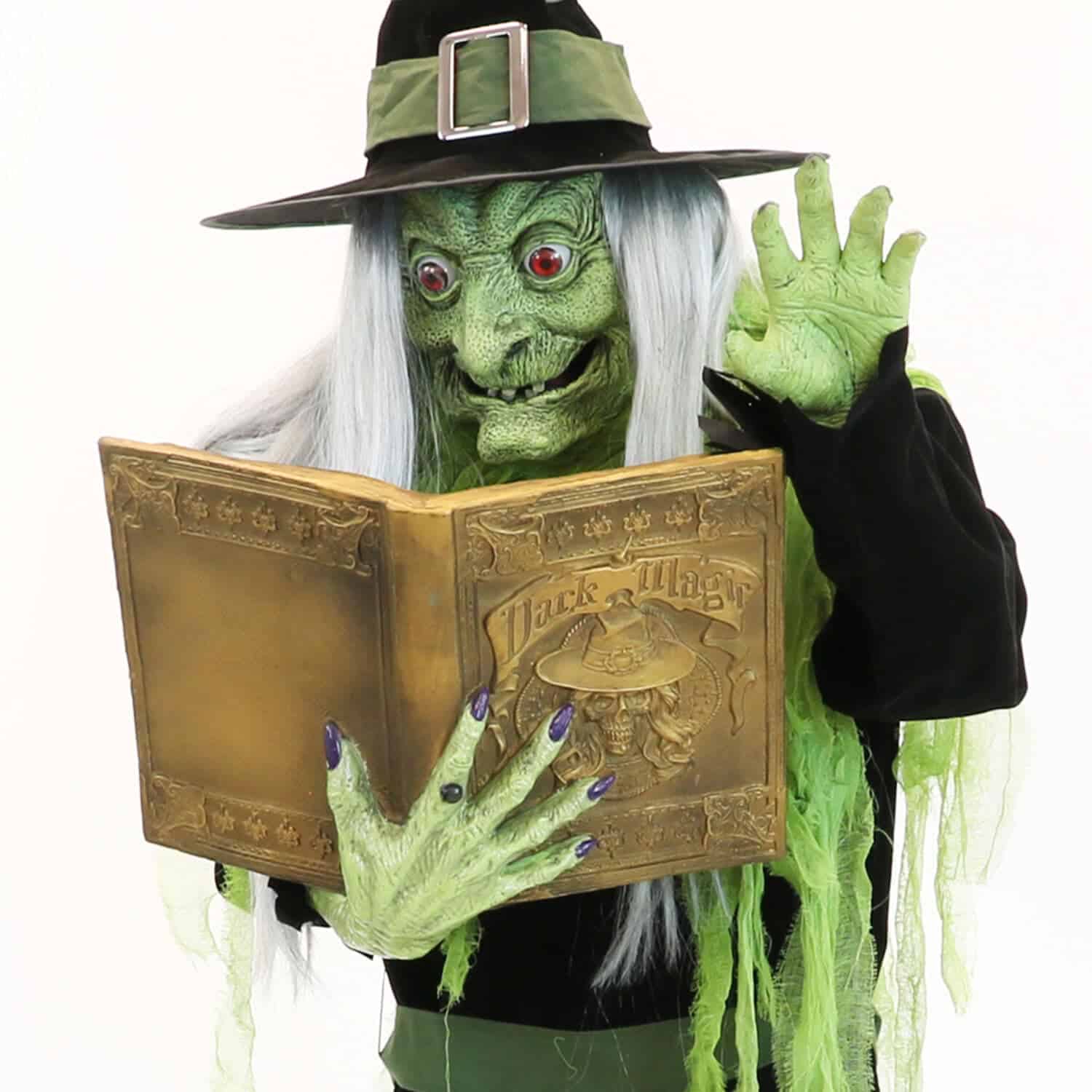 Haunted Hill Farm 6-ft Freestanding Motion Activated Talking Lighted Witch Animatronic