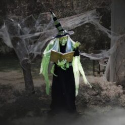 Haunted Hill Farm 6-ft Freestanding Motion Activated Talking Lighted Witch Animatronic