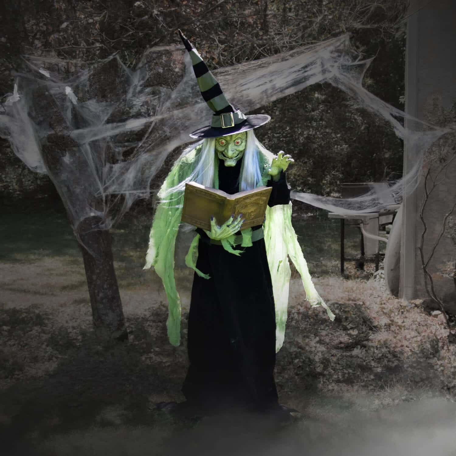 Haunted Hill Farm 6-ft Freestanding Motion Activated Talking Lighted Witch Animatronic