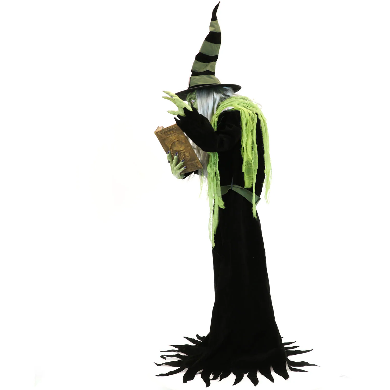 Haunted Hill Farm 6-ft Freestanding Motion Activated Talking Lighted Witch Animatronic