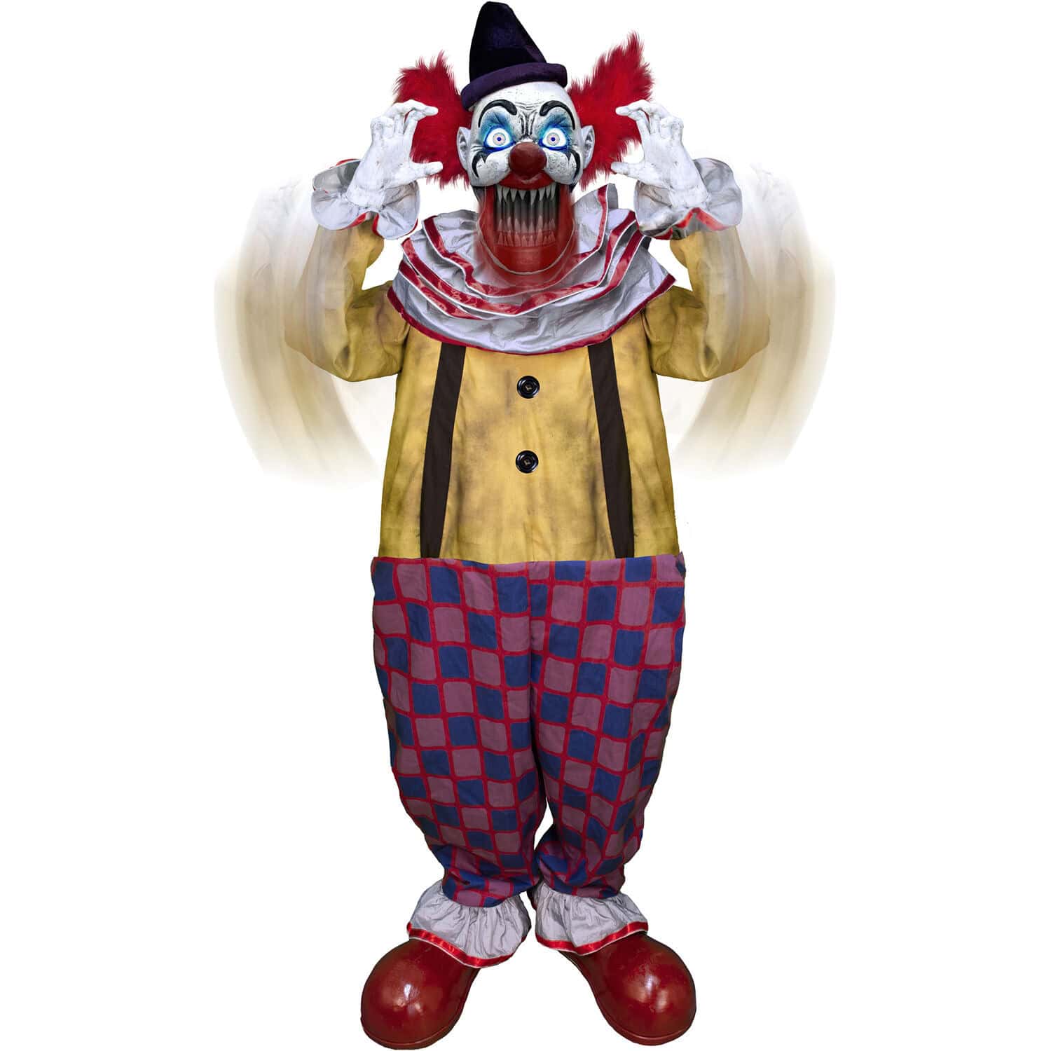 Haunted Hill Farm 6.5-ft Freestanding Motion Activated Talking Lighted Clown Animatronic