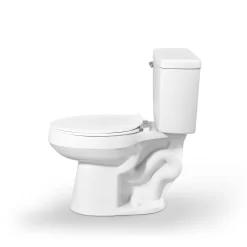 Project Source Pro White Elongated Chair Height 2-piece Toilet 12-in Rough-In WaterSense 1.28-GPF