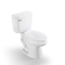 Project Source Pro White Elongated Chair Height 2-piece Toilet 12-in Rough-In WaterSense 1.28-GPF