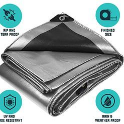 Core Tarps 30-ft x 30-ft Silver Waterproof Standard Polyethylene 10-mil Tarp
