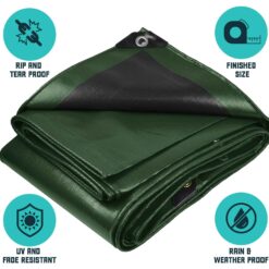 Core Tarps 16-ft x 20-ft Green Waterproof Commercial Polyethylene 20-mil Tarp