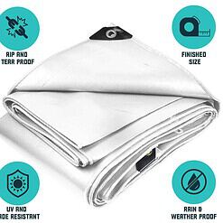 Core Tarps 12-ft x 25-ft White Waterproof Commercial Polyethylene 20-mil Tarp