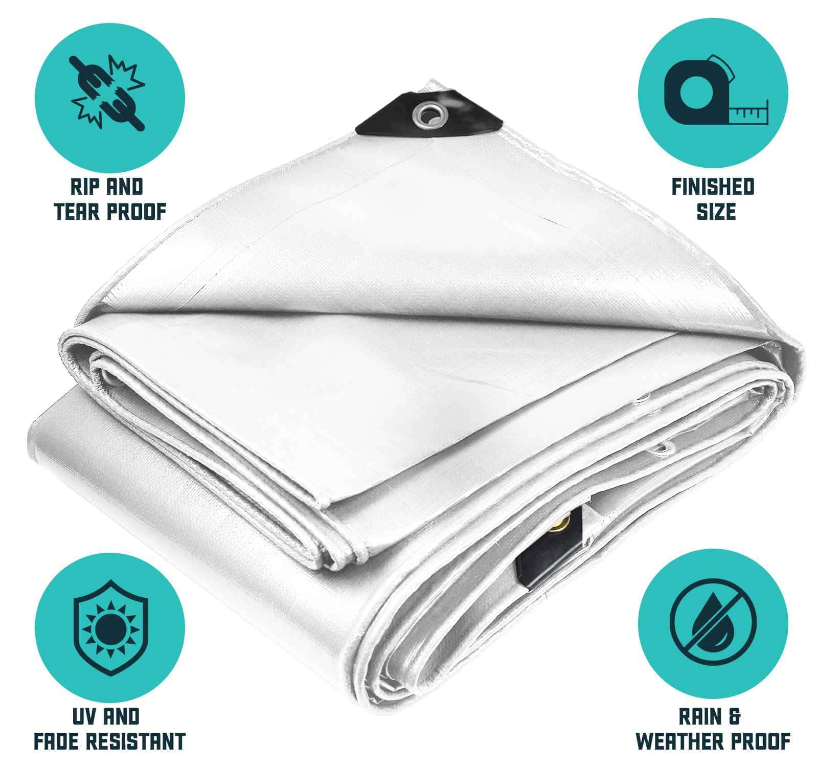 Core Tarps 12-ft x 25-ft White Waterproof Commercial Polyethylene 20-mil Tarp