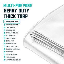 Core Tarps 12-ft x 25-ft White Waterproof Commercial Polyethylene 20-mil Tarp