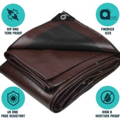 Core Tarps 20-ft x 20-ft Brown Waterproof Commercial Polyethylene 20-mil Tarp