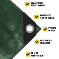Core Tarps 16-ft x 20-ft Green Waterproof Commercial Polyethylene 20-mil Tarp