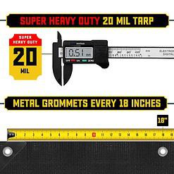 Core Tarps 20-ft x 20-ft Black Waterproof Commercial Polyethylene 20-mil Tarp