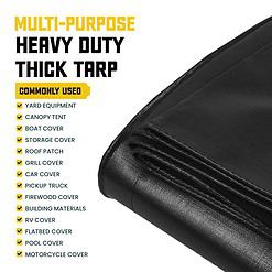 Core Tarps 20-ft x 20-ft Black Waterproof Commercial Polyethylene 20-mil Tarp
