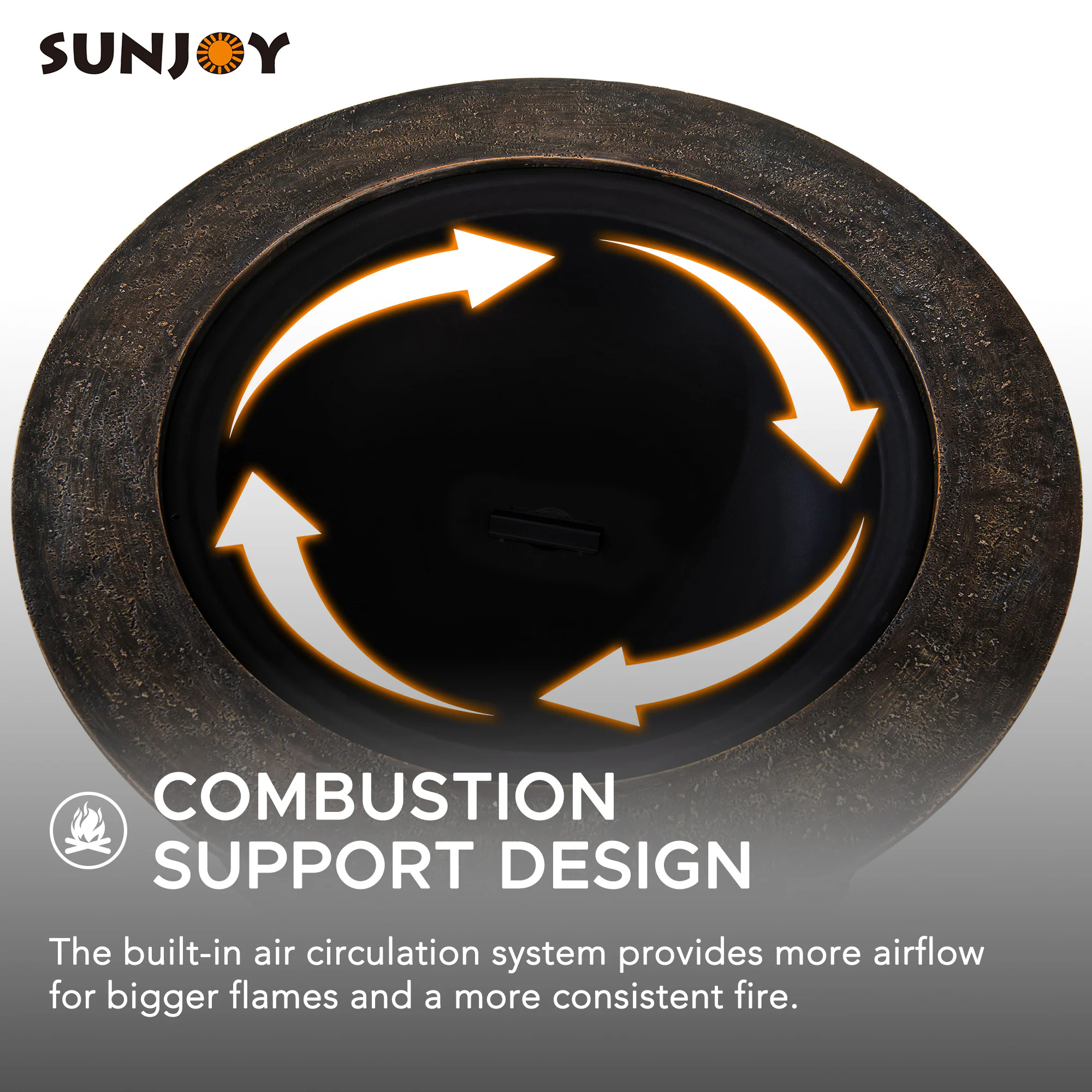 Sunjoy 31.89-in W Gray Clay Wood-Burning Fire Pit