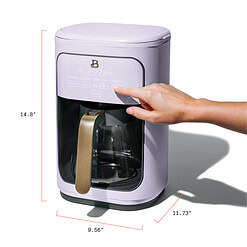 Beautiful 14-Cup Programmable Drip Coffee Maker with Touch-Activated Display, Lavender by Drew Barrymore