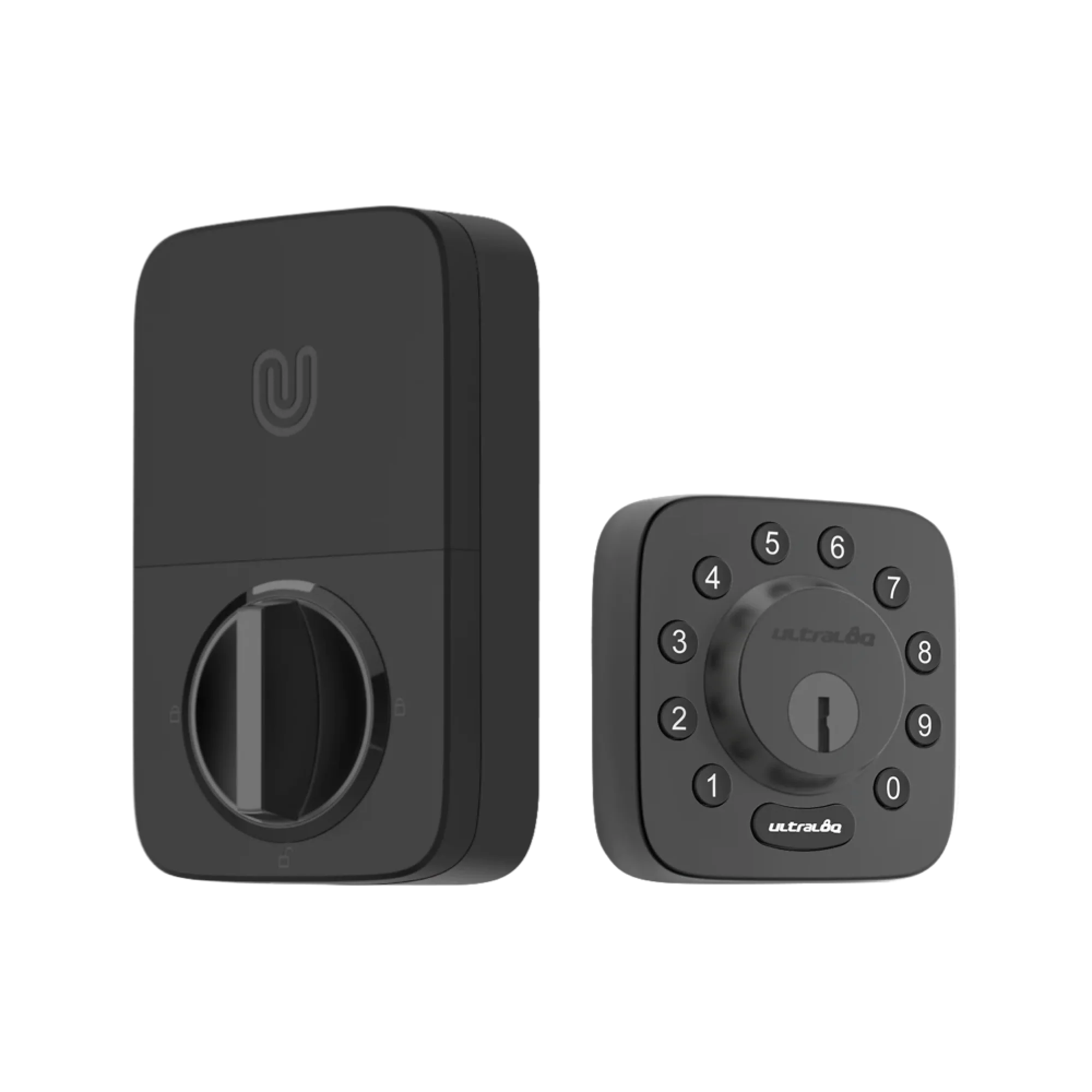 Ultraloq Modern Black Single Cylinder Deadbolt with Anti-Peep Code Pad - Grade 1 Security