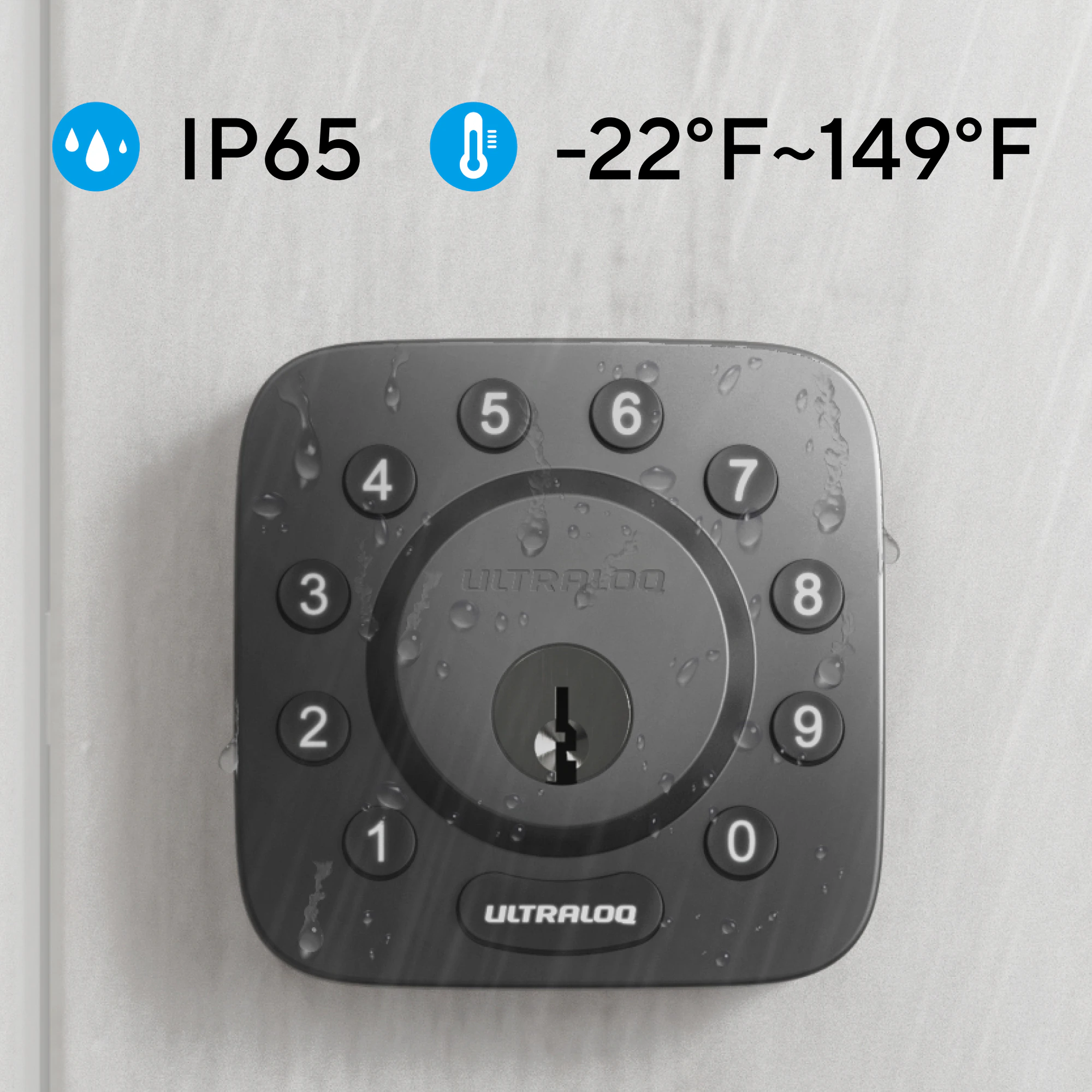 Ultraloq Modern Black Single Cylinder Deadbolt with Anti-Peep Code Pad - Grade 1 Security