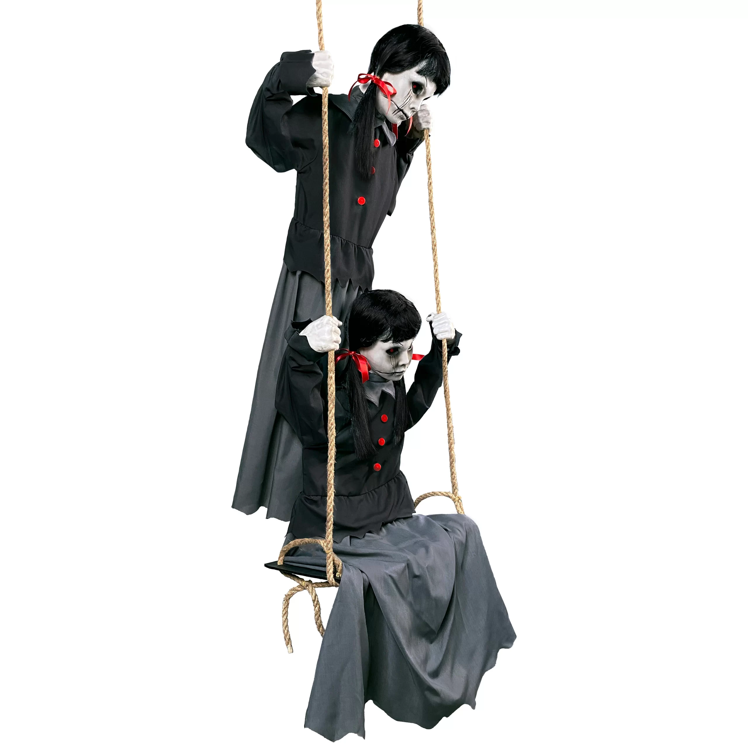 Haunted Living 6-ft Laughing Swinging Ghoulish Twins Animatronic