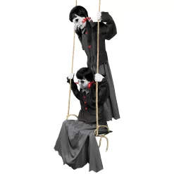 Haunted Living 6-ft Laughing Swinging Ghoulish Twins Animatronic