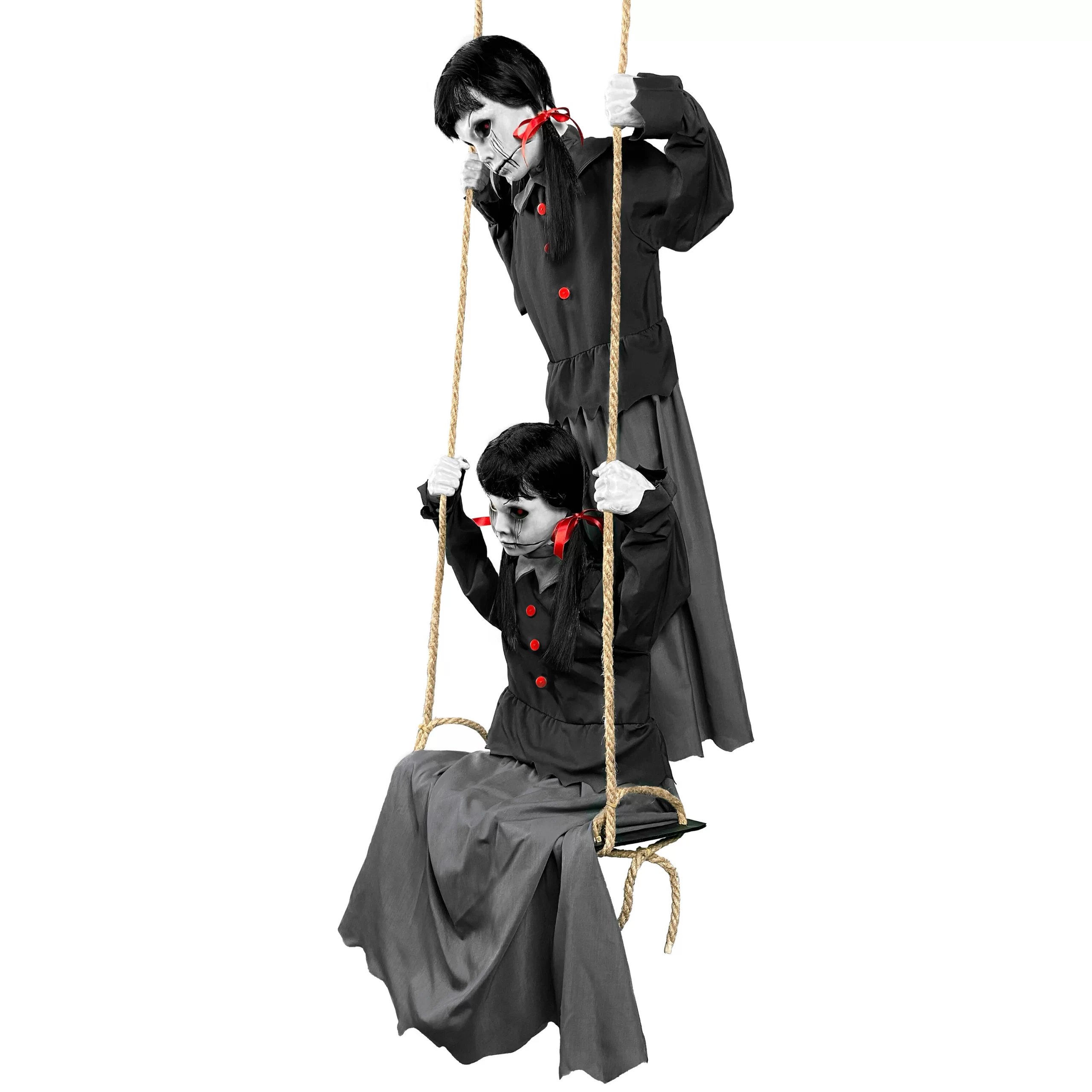 Haunted Living 6-ft Laughing Swinging Ghoulish Twins Animatronic