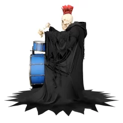 Haunted Living 4-ft Bluetooth Reaper Band LED Drummer Animatronic