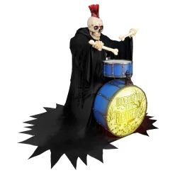 Haunted Living 4-ft Bluetooth Reaper Band LED Drummer Animatronic
