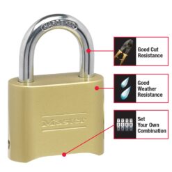 Master Lock Pro Pack Heavy Duty Outdoor Combination Padlock, 2-in Wide x 1-in Shackle (6-Pack)