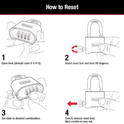 Master Lock Pro Pack Heavy Duty Outdoor Combination Padlock, 2-in Wide x 1-in Shackle (6-Pack)