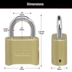 Master Lock Pro Pack Heavy Duty Outdoor Combination Padlock, 2-in Wide x 1-in Shackle (6-Pack)