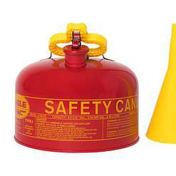 Eagle 2-Gallon Red Metal Gas Can with Flex Funnel Nozzle, UL Safety Listed, Non-Sparking Flame Arrestor