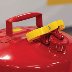 Eagle 5-Gallon Red Metal Gas Can with Flex Funnel Nozzle, Self-Venting Spout - UL Listed, OSHA Compliant