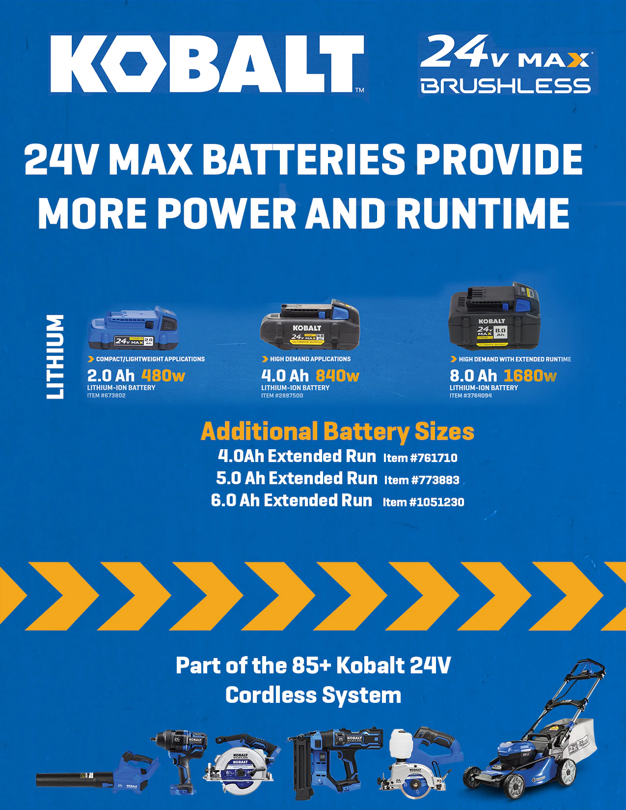 Kobalt Ultimate Output 24-V Lithium Battery (4 Ah)
