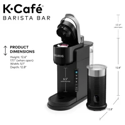 Keurig - K-Café Barista Bar Single Serve Coffee Maker and Frother - Black