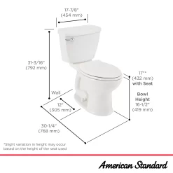 American Standard Champion White Elongated Chair Height 2-piece Soft Close Toilet 12-in Rough-In 1.6-GPF