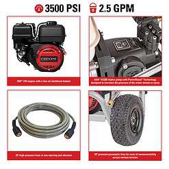 SIMPSON Pro Series 3500 PSI 2.5-GPM Cold Water Gas Pressure Washer with 4 Spray Tips