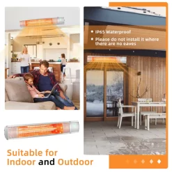 BABOOM 5000-BTU 120-Volt Sliver Aluminum Electric Patio Heater