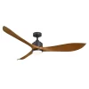 Parrot Uncle 66" Modern Brown 3-Blade Dimmable Ceiling Fan with Light and Remote