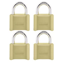 Master Lock Outdoor Resettable Combination Padlock, 2-in Wide x 1-in Shackle (4-Pack)
